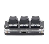 Wisoqu Tastiera meccanica macro a 3 tasti, tastiera programmabile con una mano, interruttore blu, retroilluminazione RGB, USB personalizzato Select All Cut Copia Incolla pad macro per giochi di lavoro