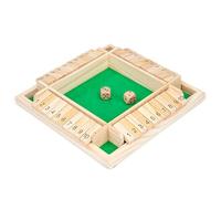 Wisplye Chiudi la Scatola Gioco, Shut The Box 4 Giocatori, Gioco Numeri Matematici Tavola Legno con 2 Dadi, Giochi Tradizionali Viaggio per Bambini Adulti 3 4 5