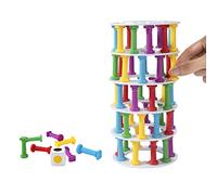 Wisplye Gioco Impilabile Torre Traballante Pisa, Bilanciamento Stacking Giocattoli, Blocchi di Costruzione Montessori Educativo per Bambini Bambine di 4 5 6 7 8 9 Anni