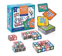 Wisplye Puzzle di Legno Matching Game, Pattern Block Match Puzzle da Costruzione, Gioco da Tavolo con 20 Cubi 60 Cartes Montessori Educativo Giocattoli per Adulti e Bambini 3+ Anni