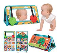 Wisplye Specchio per Bambini, Giochi Montessori Neonati 0 3 6 12 Mesi, Libro Neonato Sensoriale Stoffa con Modelli in Colori, Tummy Time Giocattoli Massaggiagengive Educativi Regali