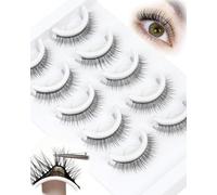 Wispy Ciglia Finte Self Adhesive 5 Pairs Pack Pre Glued Eyelashes No Glue Eyelashes Riutilizzabile e Confortevole DIY Extension Ciglia by Obeyalash (L08)
