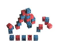 WISSNER® Aktiv lernen - 30 cubi (2x2x2cm) da attaccare Rosso/Blu - RE-Wood®