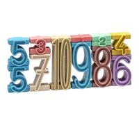 Wissner Aktiv lernen - Set di 34 Numeri impilati nei Colori Montessori in RE-Wood®, in Una Scatola