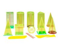 Wissner® apprendimento attivo - Set di forme del corpo 15 cm 10 Geocorpi con sezioni e assi centrali - RE-Plastic®