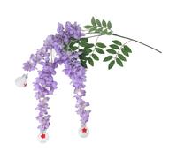 Wisteria Flower Bird Feeder, Realistic Artificial Hummingbird Feeder with Leak Proof Jars, Purple Silk Flower Hanging Bird Feeder for Garden, Deck, Porch (155 characters) (Purple)