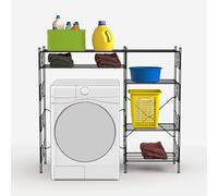 WISY Scaffale Lavanderia Modulare, 120x180x40 cm, Struttura in Filo Metallico, Sistema di Aggancio Senza Attrezzi