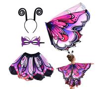 Wisylizv Accessorio per cosplay a farfalla, flessibile con maschera, da fata a farfalla per travestimento, per 3-12 anni, feste di carnevale, travestimento di compleanno, serata, costume