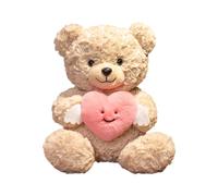 Wisylizv Bear Plush | Cute Valentines Day Plush Bear Hugging Heart | Stuffed Animal Doll Toy Throw Pillow for Women Girlfriend Anniversaries Birthdays
