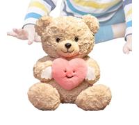 Wisylizv Bear Plush | Cute Valentines Day Plush Bear Hugging Heart | Stuffed Animal Doll Toy Throw Pillow for Women Girlfriend Anniversaries Birthdays