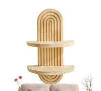 Wisylizv Bohemian Oval Solid Wood Wall Shelf - Creative Boho Arch Floating Shelf | Organizer decorativo in legno per nurseries & Vanities | Durevole Vintage Espositore