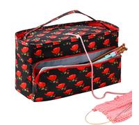 Wisylizv Borsa per Il Filato all'Uncinetto, Organizer in Tessuto, Portatile, Resistente, 600D, Gancio nei Fori Superiori e Tasca separata per Accessori, per Uncinetto e magliaie