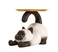 Wisylizv Candy Dish | Cat Sculpture With Storage Tray | Resin Bowl For Keys | For Candy Home Living Room Bedroom Table Cabinet Shelf