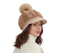 Wisylizv Cappello da Donna - Cappello da Costume con Pompon - Cappello Invernale con Visiera - per Donna e Ragazza in Passeggiata Quotidiana Viaggio mattinaio Sci Vacanze all'aperto, Kaki