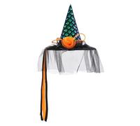 Wisylizv Chapeau de Sorcière d'Halloween - Costume de Bouchons de Secoue pour Adultes | Accessoire de Déguisement Halloween | Cône Pointu Noir avec Détails Festifs pour Fête et Soirée Costume