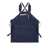 Wisylizv Grembiule Da Officina, Da Cucina Impermeabile Strumenti Regolabile - Grembiule con Tasca Spalline Crociate Sul Retro | per Cucinare Grill Festa della Mamma, blu, Consulte la