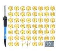 Wisylizv Kit per incisione su legno per lettere | Kit di pirografia con punzoni Lettere,Stencil e numeri, Matrice Artistica per Artigianato Termico