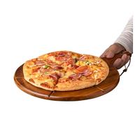 Wisylizv Pizza Cutting Board - 6 Grooves Tray | Pizza Wooden Paddle Serving Board | For Home Kitchen Baking Oven Accessories Serving Charcuterie Meat Cheese Bread Fruit