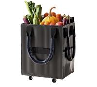 Wisylizv Rolling Grocery Bag Wheels | Handle Large Folding Trolley | Wheeled Grocery Bag | For Laundry Camping Moving Trip Clothes Outdoor Mall