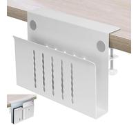 Wisylizv Side Desk Organizer - Vertical Laptop Stand | Dissipazione termica Under Desk Laptop Holder | No Drilling DeskSide Storage Holder for Bedroom, Study