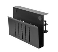 Wisylizv Side Desk Organizer - Vertical Laptop Stand | Dissipazione termica Under Desk Laptop Holder | No Drilling DeskSide Storage Holder for Bedroom, Study