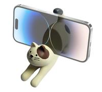Wisylizv Simpatico supporto da scrivania a forma di gatto, universale, supporto per smartphone a forma di gatto, in resina, accessorio decorativo per tutti i cellulari