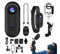 Wisylizv Tolum Action Camera - 2cm Body Cam | MP4 Small Body Camera | Camma Indossabile A 170 ° Ad Angolo Largo 4K Con Rotazione A 360 ° Per Vlogging, Sport, Viaggi, Escursioni E Sci