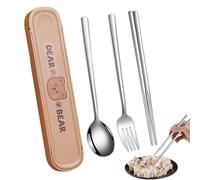 Wisylizv Travel Cutlery Set - Cute Bear Camping Cutlery Set | Reusable Travel UtensilsSet | Portable Fork Spoons Tableware for Travels Picnic Camping Utensils, Offices Schools