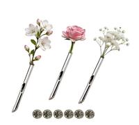 Wisylizv Un ago per fiori - Set di 3 pezzi in acciaio , accessorio estetico unisex - Spilla da spilla per composizioni floreali - per amici, festa della mamma, compleanno, anniversario, festa