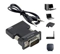 Wisylizv VGA Maschio Adapter | 3,5 mm Audio Jack | 1080P HD Converter for PC, Laptop, to VGA Projector & Monitor | Include cavo audio da 1,5 ft | Metal Plated Connectors for High Definition Display