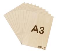 WISYOK 10 pezzi Fogli di Legno Sottili, Legno Compensato di Tiglio A3, Fogli di Compensato, Compensato Pirografia, Sottili Tavola di Legno Compensato per Bricolage Pirografia Traforo Laser-420x300x2mm