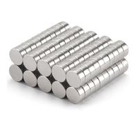 WISYOK 100pcs Magneti 6 x 2.5 mm, Calamite Piccole, Calamite Frigorifero, Magneti Neodimio, Magneti Potenti, Calamite Piccole Rotonde per Lavagna, Frigo, Bacheca (Argento)