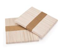 WISYOK 100PZ Bastoncini Legno, Abbassalingua Legno Sterili, Stecchi Gelato Naturale, Bacchetti Gelato per Lavoretti, Legnetti Lollipop, Bastoncini per Ceretta - 114 mm x 9 mm x 2 mm
