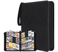 WISYOK Album di Carte da Collezione Grande, Pokemon, 900 Carte da 50 Pagine, In Pelle Scamosciata Impermeabile, Portatile, per Carte da Calcio, Photocard, MTG, TCG (Nero)