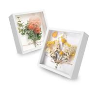 WISYOK Cornice portafoto 3D da riempire, 22 x 22 cm, 2 cornici per oggetti 3D più profondi da 3 cm, cornice profonda per parete e scrivania, scatola di ombre per foto, oggetti, bouquet da matrimonio