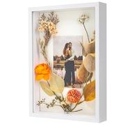 WISYOK Cornice portafoto 3D da riempire, A4, 3D, profondità 3 cm, per parete e desktop, Shadow Box per foto, oggetti, bouquet di nozze, opere d'arte fai da te, 31 x 22,5 x 4,5 cm (bianco)