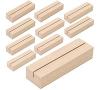 WISYOK Porta Della Carta in Legno, 10 Pezzi di Supporto per Tavolo, Supporto per Cartolina, Supporto in Legno, Supporto per Card di Menu, Supporto per Foto per Matrimoni (10 x 3 x 2cm)