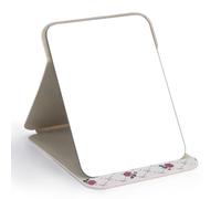 WISYOK Specchi da Tavolo, Specchio Portatile Pieghevole, Specchio da Viaggio, Specchio Trucco con Pelle PU, HD Specchio da Campeggio, Specchi da Tavolo per Bagno, Tavolo da Trucco - 21x15cm (Stampato)