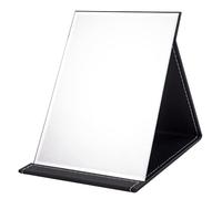 WISYOK Specchi Portatile Pieghevole, Specchio da Viaggio, Trucco con Pelle PU, HD Campeggio - 21x15cm (Nero)