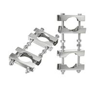 Wisyurt Kit di morsetti per antenna doppia per TV CB Ham Flag Post V Jaw Block toMast morsetto staffa di montaggio supporto