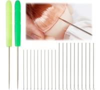 Wisyurt Set di 2 strumenti per parrucche per bambole e 20 supporti per capelli in acciaio da 1,27 a 1,6 cm