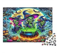 Witch 1000 Piece for Adults Women Witches with Cauldron Fun And Challenging Family Game Gift 38x26cm/1000pcs
