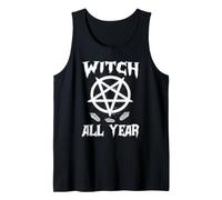 Witch all Year Witches Pagan Wicca Symbols Crystal Halloween Canotta