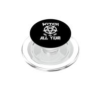 Witch All Year Witches Pagan Wicca Symbols Crystal Halloween PopSockets PopGrip per MagSafe