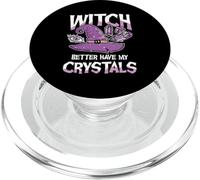 Witch Better Have My Crystals - Cappello da strega con cristalli viola PopSockets PopGrip per MagSafe