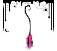 Witch Broom Halloween Prop - Costume Accessory for Party Dress Up | Detachable Handle with Straw-Like Bristles, Fun Decoration for Haunted Houses and Spooky Photo Scenes 34.64 in