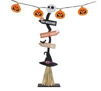 Witch Broom Stick - Horror Halloween Broom | Sign Room Decor Halloween Decorations - Wooden Witches Brooms, Halloweens Decorations Home Decor For Indoor Outdoor Front Door Porch Lawn Garden Living Ro