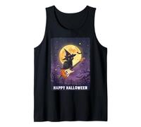 Witch Cat Playing Guitar Cat Halloween Cat Kitten Lover Kids Canotta