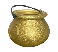 Witch Cauldron - Bucket di Caramelle di Halloweenn | Bolli da Caramelle Rotonde di plastica | Grande Vasca d'oro di Oro | Pot of Gold Trick O Treat DEGAZIONI HALOWEENN E BIFFA COMPETTO COMPLETTO