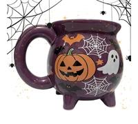 Witch Cauldron Coffee Mug 360ml - Halloween Decor Ceramic Drinkware Mug for | Halloween Mug for Afternoon Tea Brunch Morning Dorm Cafeteria | Break Room Workplace Kitchen Home Witch Cauldron Coffee Mug